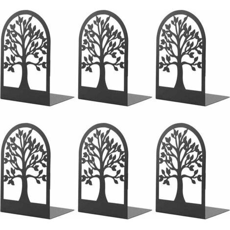 Serre-Livre en Métal pour Livres, MSDADA Anti-Rayures Porte-Livres pour Bureau, Ecole et Maison, Séparateurs de Livres, CD, Porte-Dossier pour Bureaux(3 Paires) (1/3)