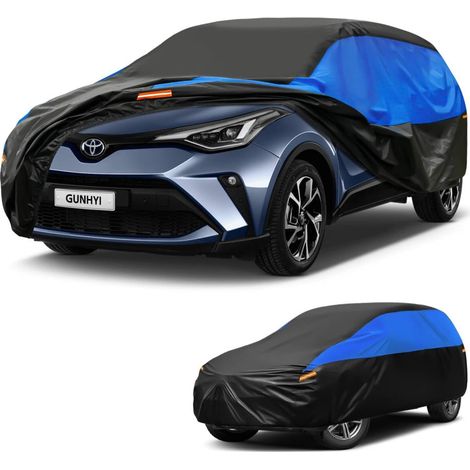Housse de Voiture Imperméable et Respirante, Bâche pour Toyota C-HR, Housse de Voiture Noire et Bleue, Bâche de Garage Complète pour Protéger de la Pluie, du Soleil et de la Poussière.,Convient pour T (1/5)