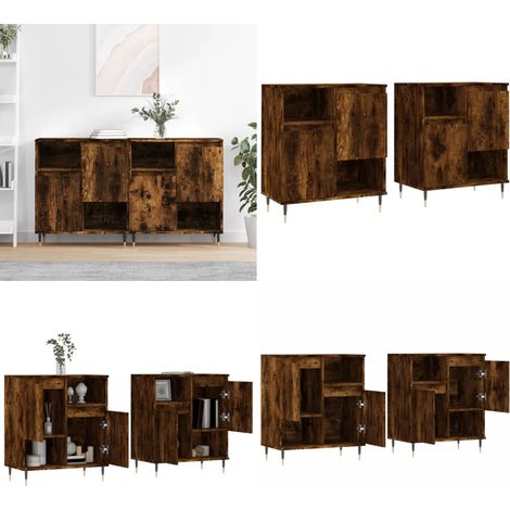 Sideboards 2 Stk. Räuchereiche Holzwerkstoff - Schreibtisch - Wohnzimmermöbel - Sideboard - Regal - Holzmöbel - Home & Living (1/5)