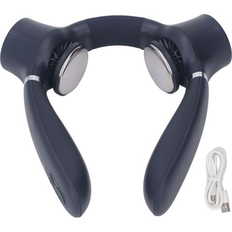 Ortviai Ventilateur Portatif pour Cou Réglable, Rechargeable USB, Fonction Rafraîchissement Instantané, Bleu Foncé (1/5)