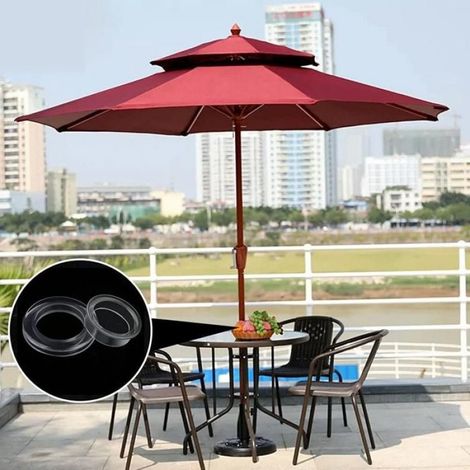 Anneaux pour trou de parasol, stabilisateurs en silicone 2 pouces, lot de 2 avec bouchons, tables en verre ou acrylique (1/3)