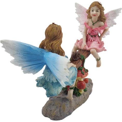 Statue De Fée Résine pour Jardin Décoration De Pot De Fleurs Accessoires De Micro-paysages Ornements De Bonsaï Figurines De Décoration Extérieur (1/5)
