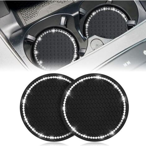 2 pcs porte-gobelets universels pour voiture, antidérapants en silicone, noir brillant, pour tasses et gobelets, usage quotidien en conduisant (1/5)