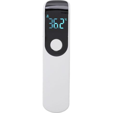Pistolet thermomètre infrarouge sans contact portable, thermomètre frontal numérique pour hôtels et maison. Design blanc, facile à utiliser et fiable.
