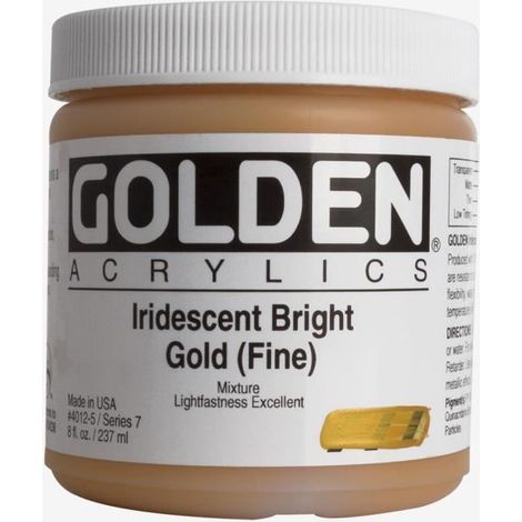 Golden : Heavy Body Acrylic Paint : 236ml : Bright Gold Fine Iridescent