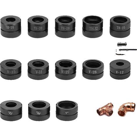Outil de sertissage de tuyau PEX, kit de mâchoires de sertisseuse hydraulique, 16-32mm (1/5)