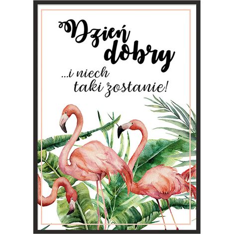 Bild Poster im Rahmen 43x33 cm Flamingos P706 (1/4)