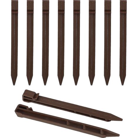 Erdnägel, Gartenanker, 25 cm, multifunktional, mit Haken, für Terrassenzelte, schwarz, wiederverwendbar, kaffeefarben