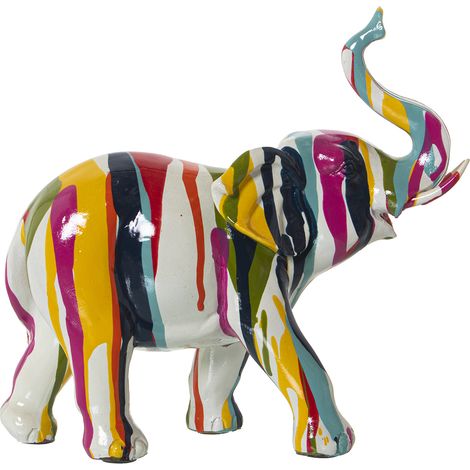 Figurine éléphant en résine multicolore Graffiti 24X9X20 Cm (1/3)