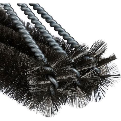 Brosse Barbecue - Triple Poils Acier Inoxydable - Grattoir Intégré - Pour Barbecue Électrique Gaz Charbon - 2 Pièces (1/4)