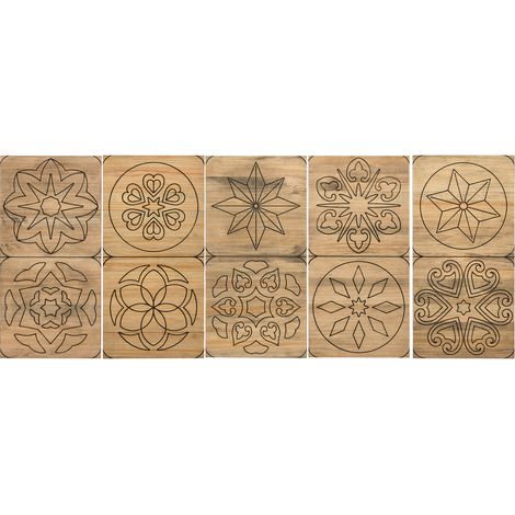 Cabecero de 5 piezas diseño hidráulico CU305 CU306 CU307 CU301 y CU302 200x80cm en madera maciza de pino con acabado efecto vintage Box Furniture (1/5)