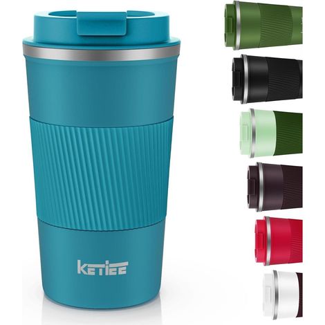 KETIEE 510ml Thermobecher Kaffeetasse to go Blau auslaufsicher 1 Stück (1/5)