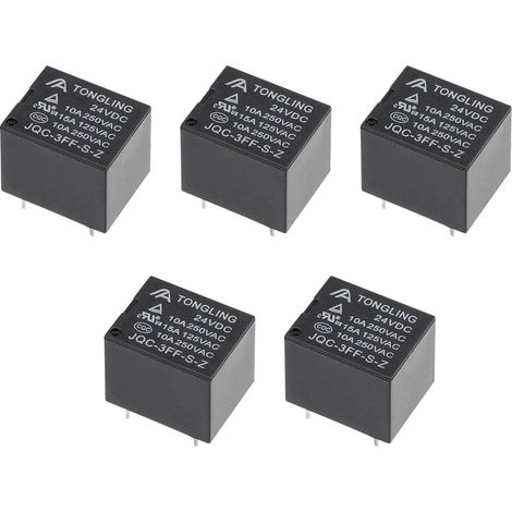5pc JQC-3FF-S-Z DC 24V Bobine SPDT Relais puissance électromagnétique circuit 5broche (1/3)