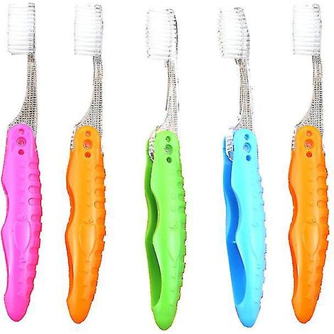 Lot de 5 brosses à dents pratiques pour les voyages, le camping et l'hygiène dentaire. (1/3)