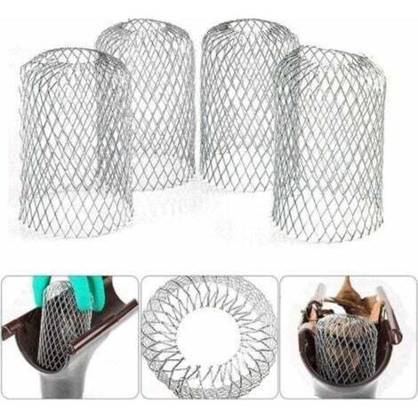 Lot de 4 grilles de filtre en aluminium pour gouttière Protection de gouttière pour gouttière Protection de tuyau de descente (1/4)