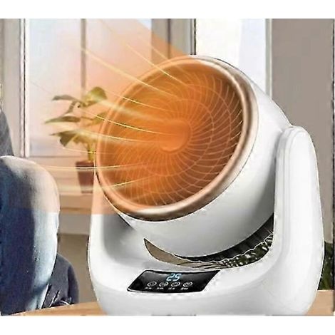 Chauffage de bureau domestique à double fonction (chauffage et refroidissement), petit chauffage à air chaud économe en énergie avec tête vibrante réglable, minuterie et trois niveaux de puissance. (1/3)