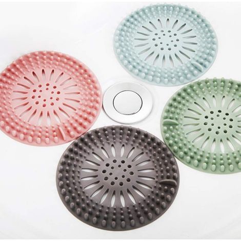 Filtre Anti-Cheveux - Bouchon de Drain en Silicone Souple - Pour Douche Baignoire et Évier - 8 Pièces (1/5)