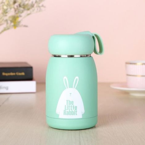 Tasse À Eau, Tasse Thermos En Acier Inoxydable 304 Tasse Cadeau Tasse À Vide Étudiant Dessin Animé Tasse À Eau (Végétarien Vert) (1/4)