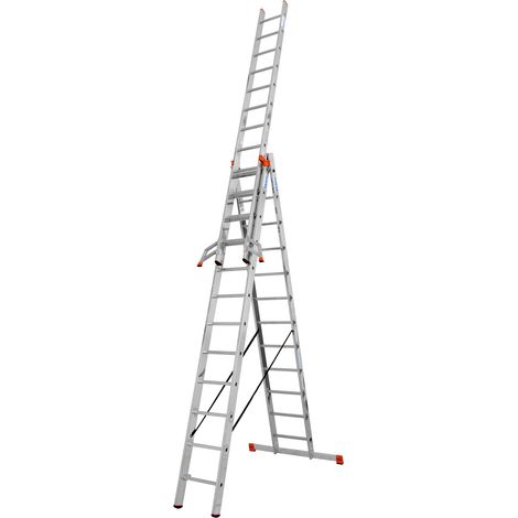 Krause Tribilo Alu Vielzweckleiter Mehrzweckleiter 3-teilig 3x12 Sprossen Leiter (1/5)