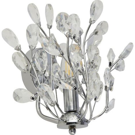 Searchlight Bouquet Applique murale chromée à 1 lumière, verre cristal (1/3)