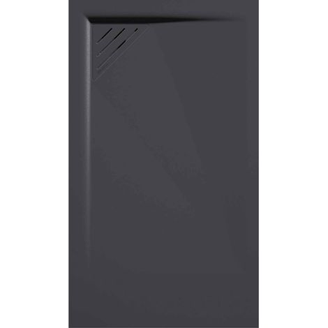 Receveur de douche Anthracite, finition Lisse Stone MIO, grille de couleur - 160 x 90 cm (1/4)