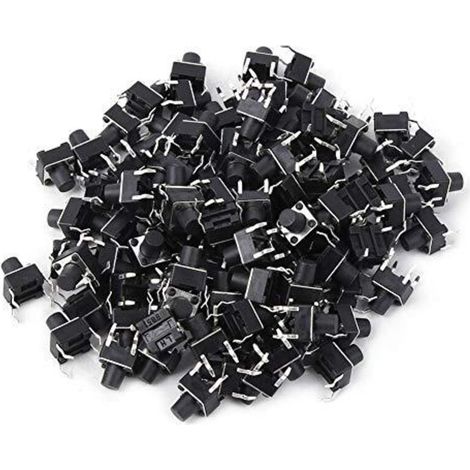 100 Stück 6x6x7mm taktile Mikro-Taster für Leiterplatten (PCB) – Elektronische Bauteile (1/5)