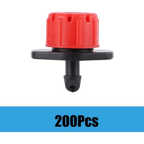 (Rouge - 200 pièces) Goutteur réglable à 8 trous pour tuyau d'arrosage 4/7 mm - Buses d'irrigation pour jardin, agriculture, outils d'arrosage pour fleurs et légumes (1/5)