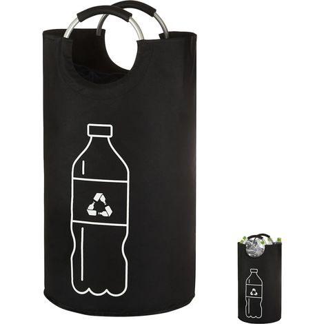 82-Liter-Pfandflaschen, faltbarer Flaschensammler mit weichem Aluminiumgriff. Behälter zur Aufbewahrung und Sortierung von Pfandflaschen. (1/5)