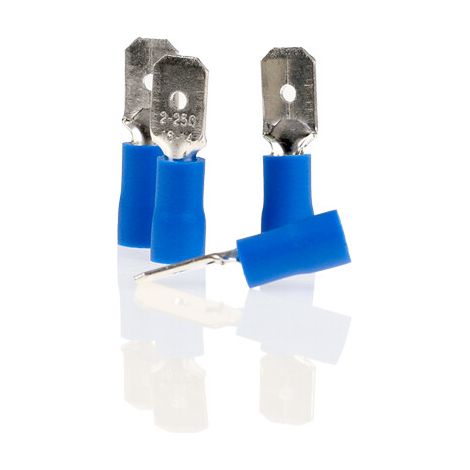 alca® Flachstecker blau 6,3mm 10St. Set 1,5-2,5 mm² teilisolierte Kabelschuhe Klemmkabelschuhe Quetschkabelschuhe Mechaniker, Kfz, etc.