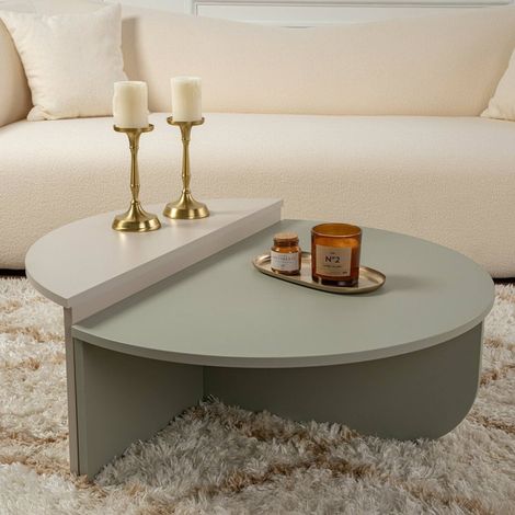Dmora - Wohnzimmertisch Feglino, Niedriger Wohnzimmertisch, Kaffeeregal, Couchtisch für Sofa, 90x60 h35 cm, Grün (1/5)