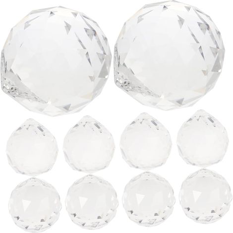 20pièces Boules Suspendues Cristal Transparent pour Lustres Et Décoration De Fenêtres Décoratifs pour Éclairage Et Ambiance Chaleureuse (1/5)