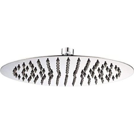 Tete de Douche Inox - Pommeau de Douche Ronde 20CM, Tete de Douche Pluie Universelle Filetage 1/2 Pouce, Rotatif 360°, Inclinable 30°, Facile à Installer et à Nettoyer (1/5)