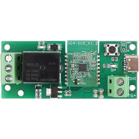 Module relais Bluetooth WiFi monocanal 5 V CC : activation momentanée ou maintien, contrôle par application MicroLink avec interface Type-C (1/5)