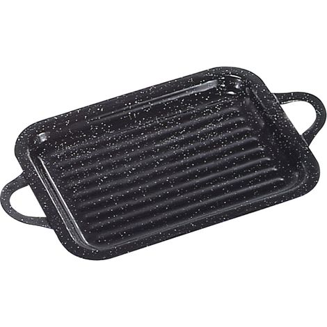 Rechteckige Grillpfanne aus Porzellan 21x27 cm