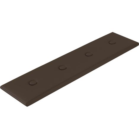 Tête de lit murale 12 pcs Marron 60 x 15 cm Simili cuir