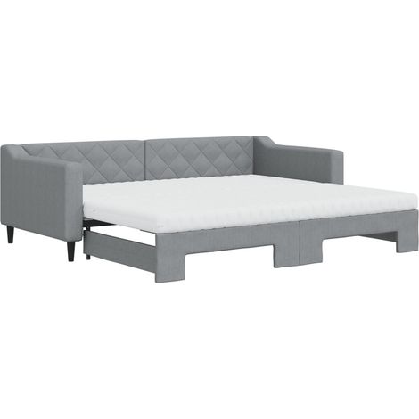 Maison Exclusive - Divano Letto Estraibile Materassi Grigio Chiaro 90x200 Tessuto (1/5)
