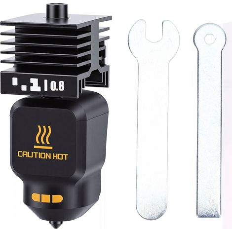 Kit de tête d'extrusion compatible avec les imprimantes 3D Bambu Lab P2S et H2D : buse détachable en acier trempé de 0,8 mm. (1/5)