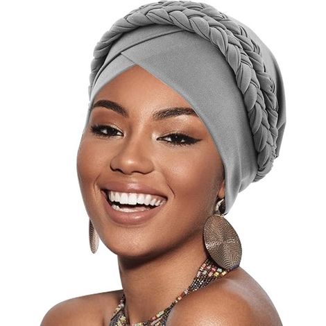Turbante preanudado para mujer - Gorros trenzados para cubrir el cabello, ideales para la caída del cabello y para uso diario (1/5)