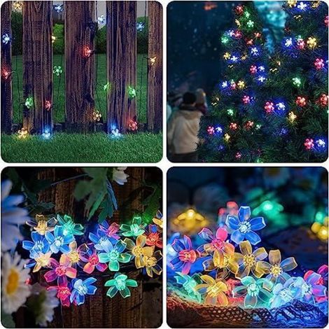 Guirlandes lumineuses - - Fleur de cerisier - 5m - 20 LED - Solaire Multicolore (1/4)