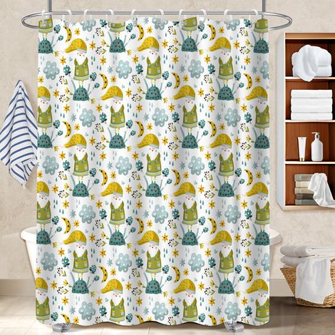 Rideau de douche imperméable en polyester 180x180 Étanche séparation douche pour salon de coiffure (1/5)