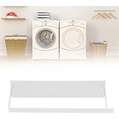 Étendoir à vêtements en fer forgé, porte-serviettes magnétique latéral, support mural pour machine à laver, blanc (1/5)