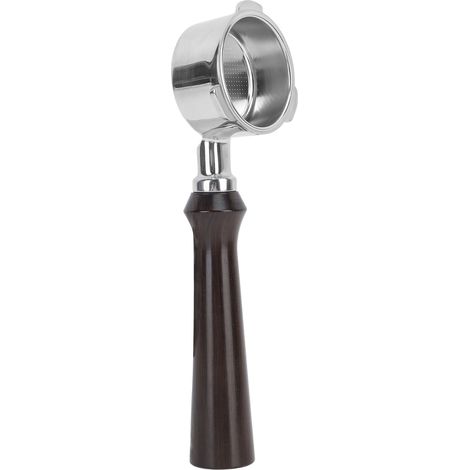 Porte-filtre sans fond 51mm Acier Inoxydable Poignée Bois 3 Oreilles Compatible Donlim Petrus Extraction Espresso (1/5)