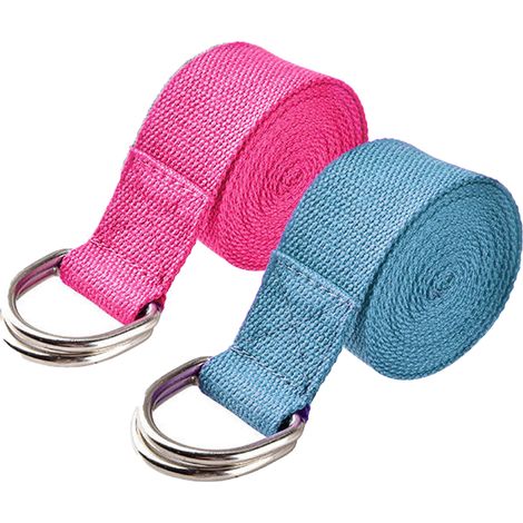 1 Sangle de yoga, coton polyester, boucle métallique réglable, pour Pilates, fitness, danse, étirements (1/5)