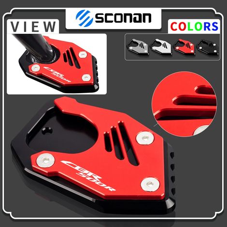 (SANS LOGO Argent) Compatible avec HONDA CBR500R CBR 500R CBR500 R Accessoires moto Béquille latérale Extension de béquille Plaque de support Agrandissement de la béquille maxpower (1/4)