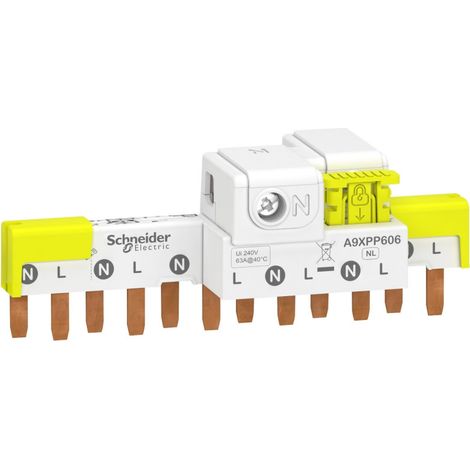 Schneider Electric – Peigne électrique 6 modules 18 mm – 1P + N – 63 A – Avec connecteur – Acti9 iDT40 – Schneider