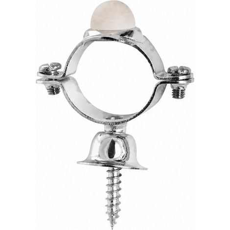 Verchromte Rohrschelle mit Stopper, Durchmesser 28 (1/2)
