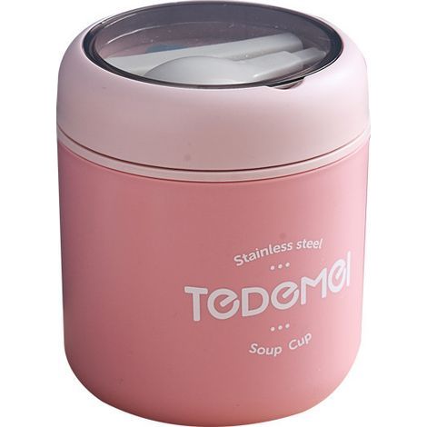 Storage Box, 530ml Insulated Cup for Cereals to Go, Lunch Box, Muesli Bowl with Spoon and Lid for Muesli, Coffee, Yogurt, Set for School, Office, Camping (1/5)