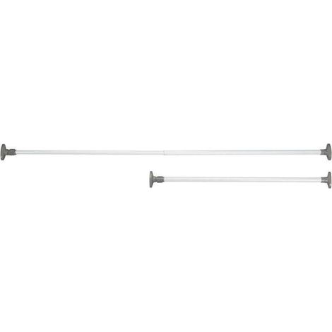 Barre porte vêtements télescopique supplémentaires HERKULES 80-145cm , tringle à vêtement extensible, dressing sur mesure, acier blanc, 8x80-145x4,5cm (1/4)