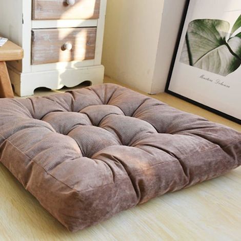 1 piece Coussins d'Assise Coussins de Chaise, 55x55x10cm Coussin de Sol,Couverture en Polyester et Remplissage en Coton,Café (1/5)