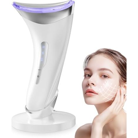 Massaggiatore viso antirughe, dispositivo viso EMS 45°C in modalità vibrazione, dispositivo viso V Face Beauty Meter, dispositivo di bellezza per il viso con 3 modalità, per rassodare, sollevare, migl